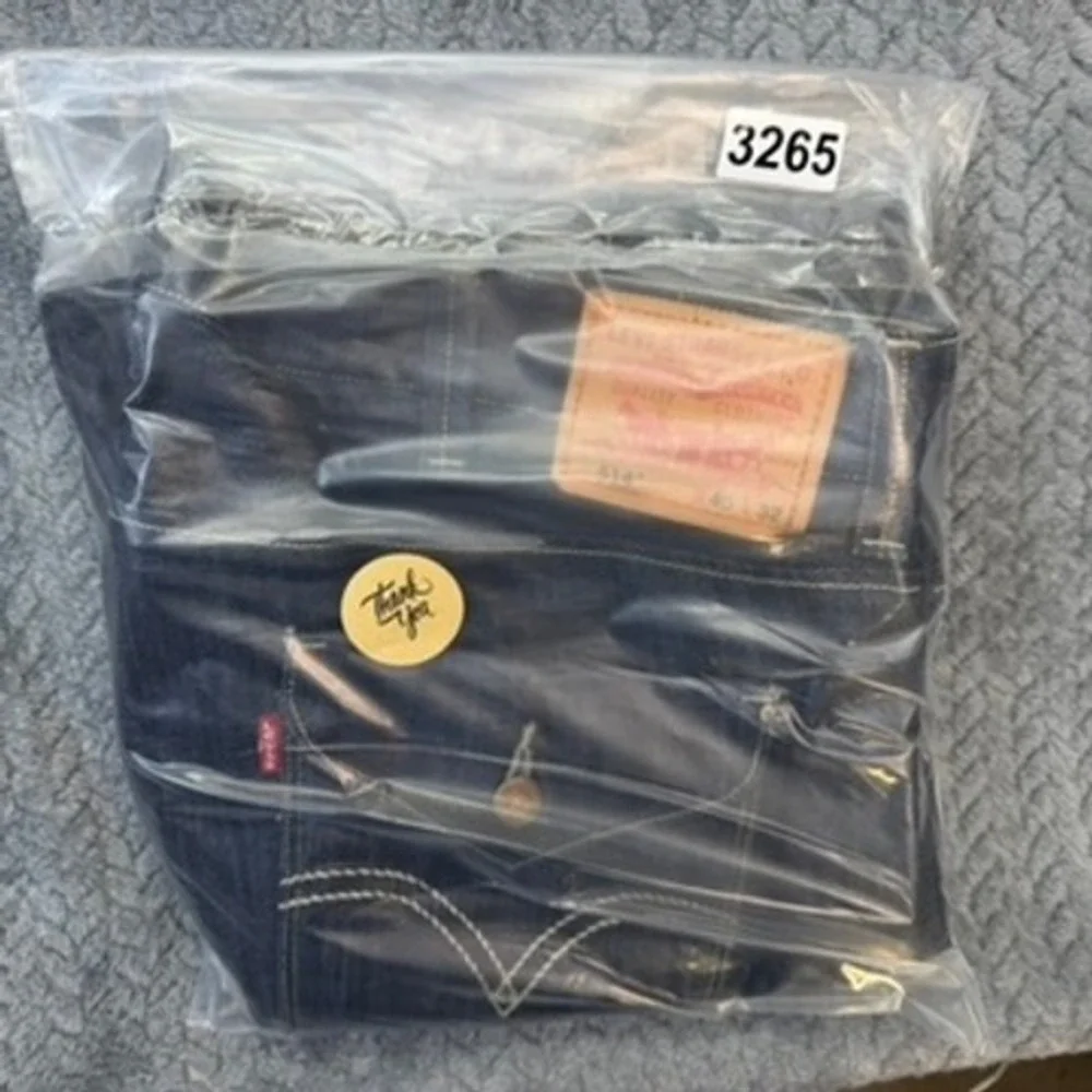 Levi's 514 Jeans Mens 40x31 Blue Slim Straight Dark Wash Denim Flap Pocket